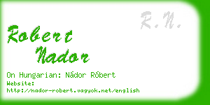 robert nador business card