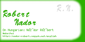 robert nador business card